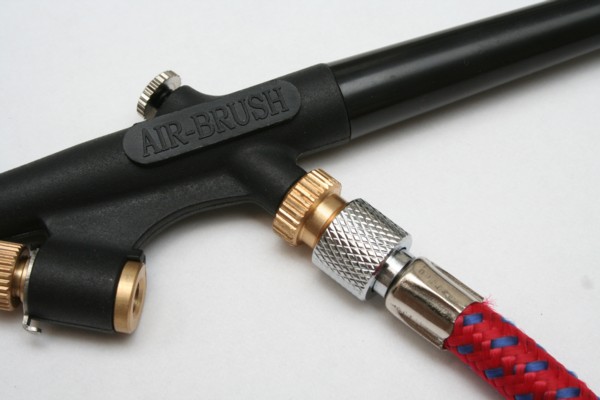 Adaptor & Hose Connected to Airbrush