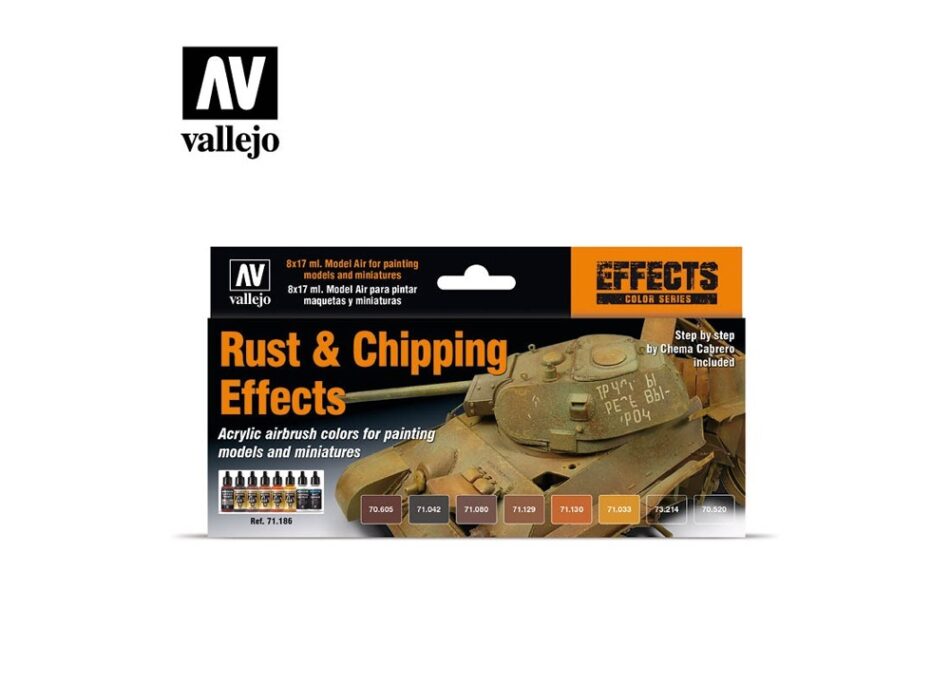 Vallejo Model Air Paint Set - Rust & Chipping Effects