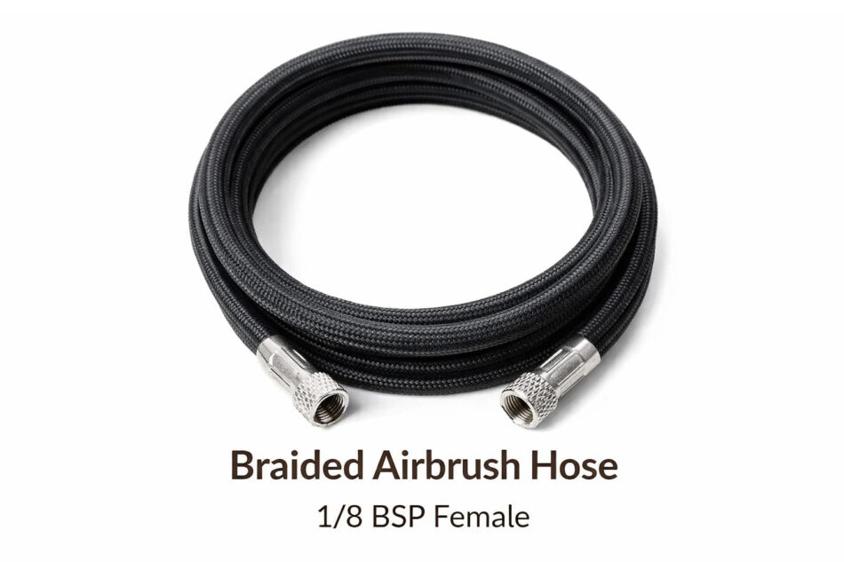 Gaahleri 1.8m Black Braided Airbrush Hose - 1/8 BSP