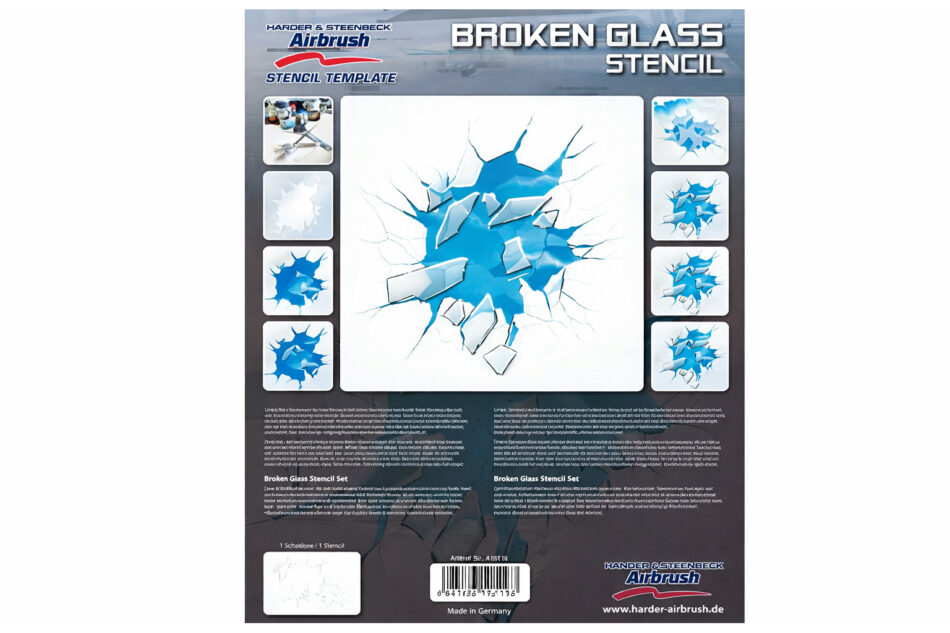 Harder & Steenbeck Airbrush Stencil - Broken Glass