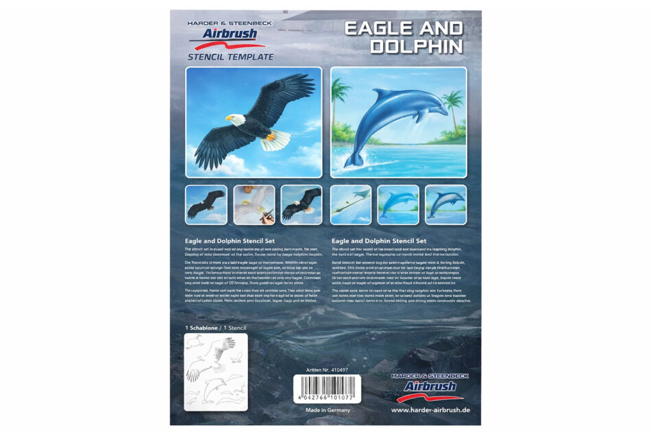 Harder & Steenbeck Airbrush Stencil - Eagle & Dolphin