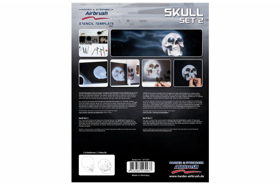 Harder & Steenbeck Stencil - Skull Set 2