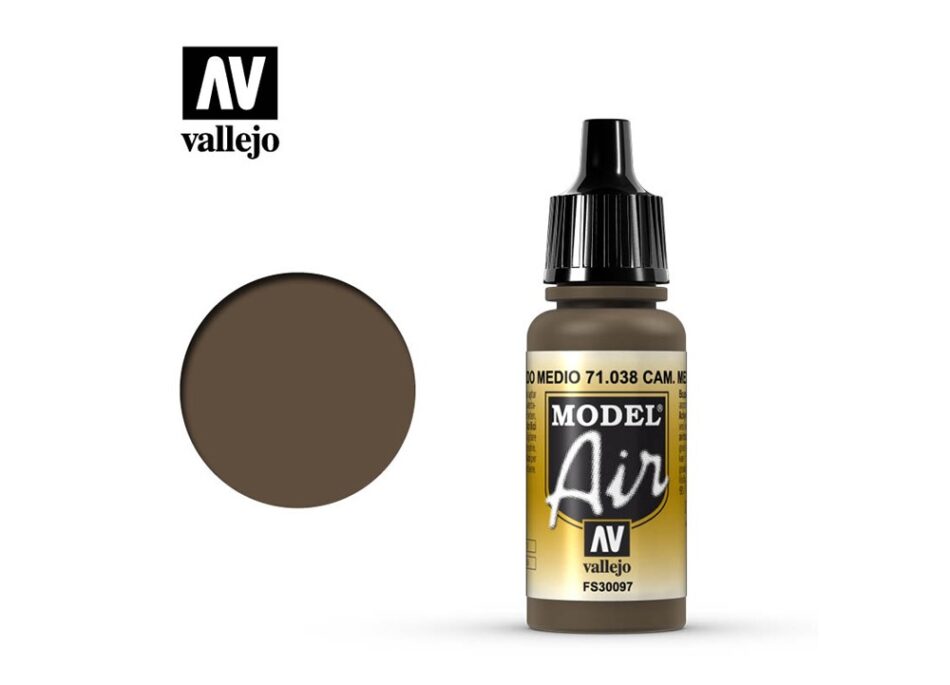 Vallejo Model Air - Camouflage Medium Brown (17ml)