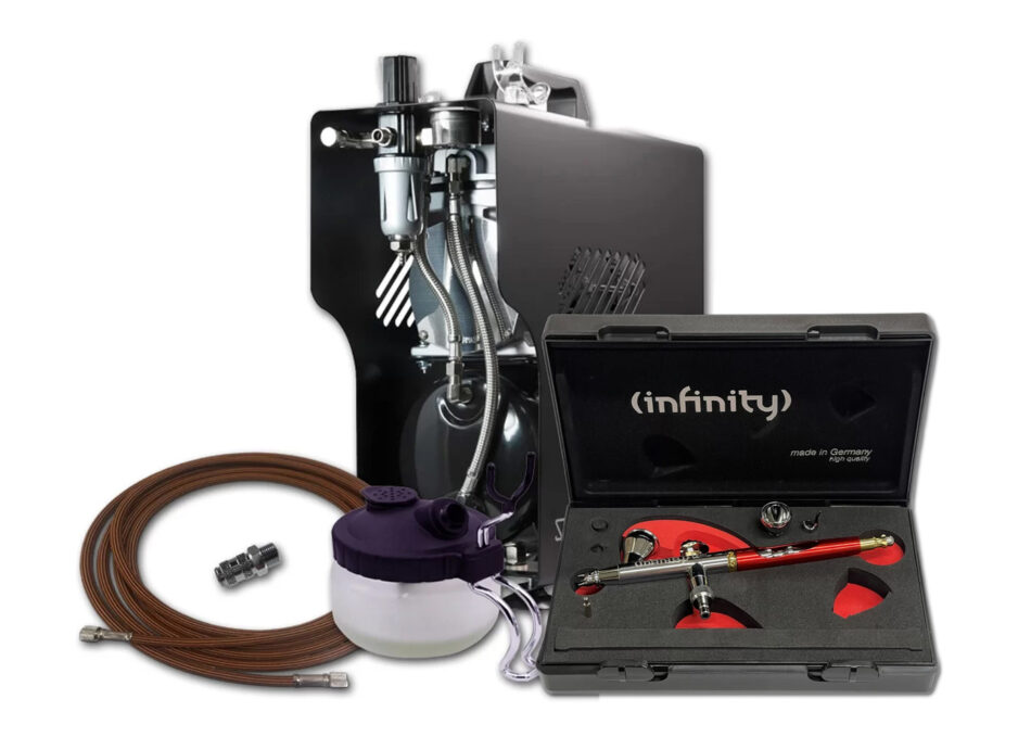 Pro Airbrushing Kit Sparmax 610H Plus & Infinity 2024 CRplus Solo Airbrush (0.25mm)