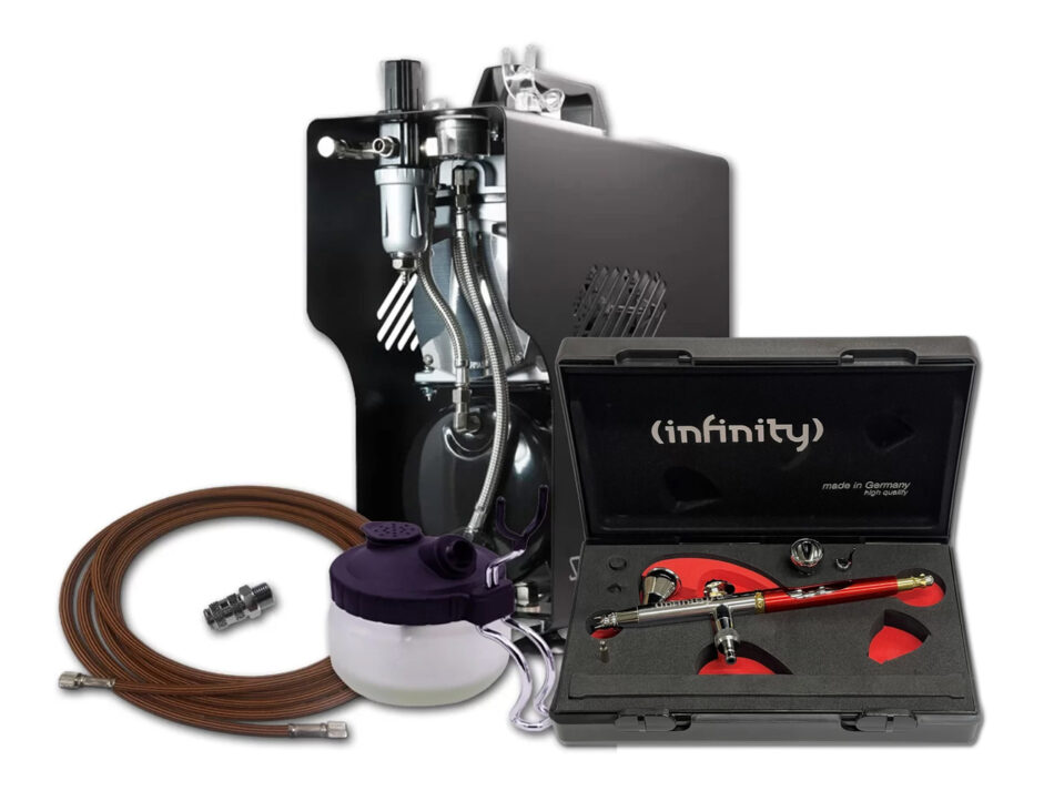 Pro Airbrushing Kit Sparmax 610H Plus & Infinity 2024 CRplus Solo Airbrush (0.25mm)