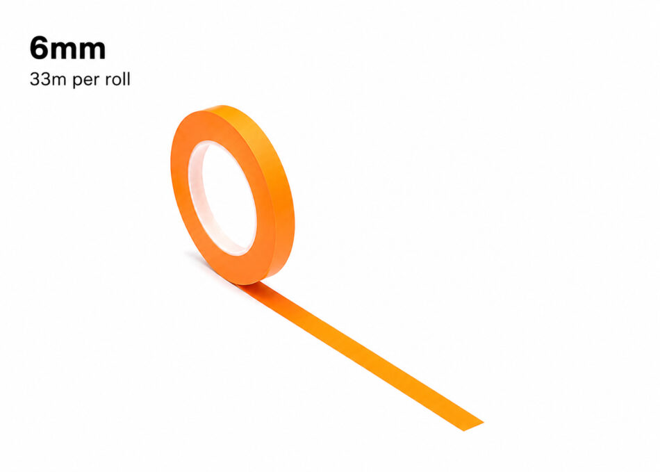 T Euro Translucent Orange Fine Tape (6mm x 33m)