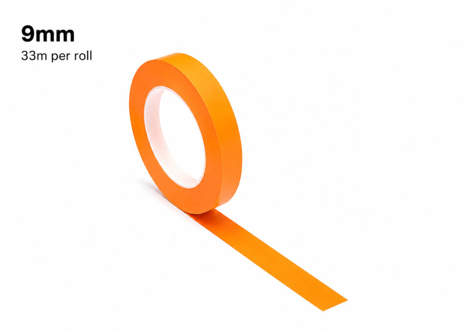 T Euro Translucent Orange Fine Tape (9mm x 33m)