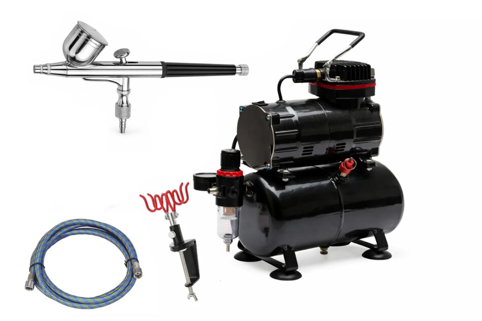 TC-80T Compressor and Double Action Gravity Feed Airbrush Starter Kit