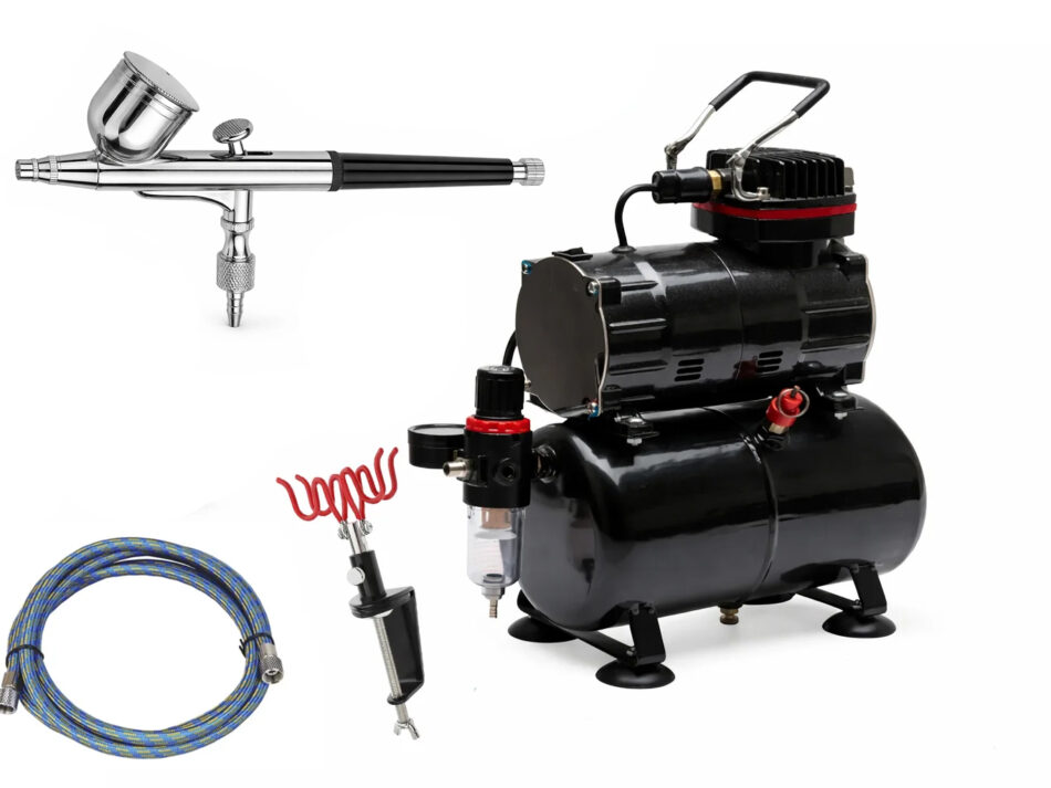 TC-80T Compressor and Double Action Gravity Feed Airbrush Starter Kit