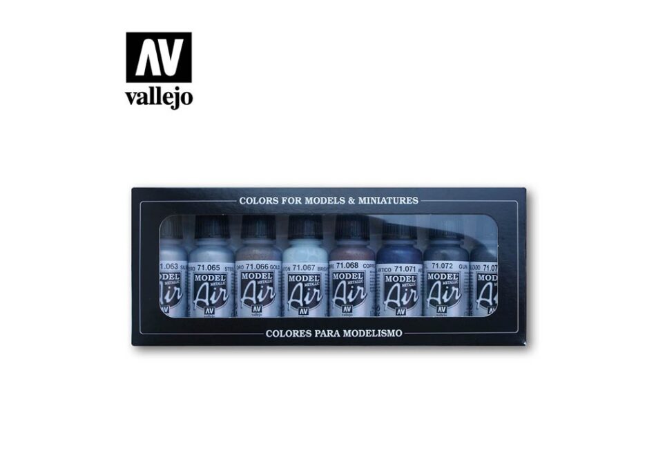 Vallejo Model Air Paint Set - Metallic Colors (8 x 18ml)
