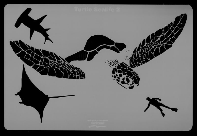 Turtle Sea Life Stencil 2
