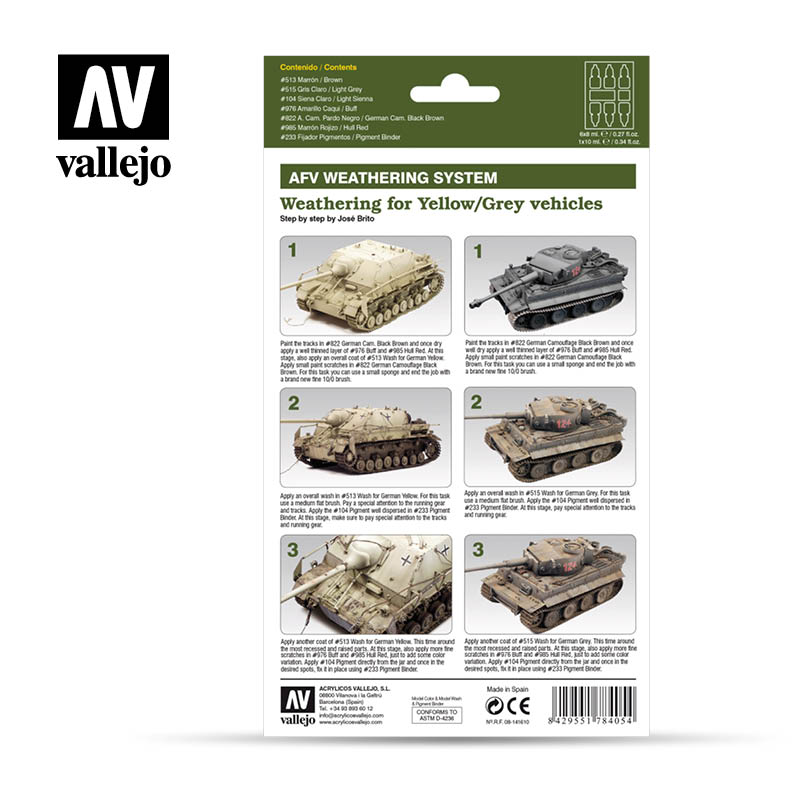 Vallejo Weathering Set for Yellow/Grey Vehicles - 78405-5206