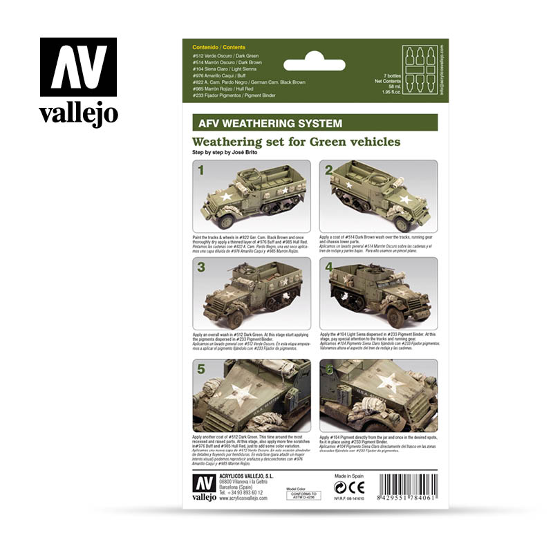 Vallejo Weathering Set for Green Vehicles - 78406-5211