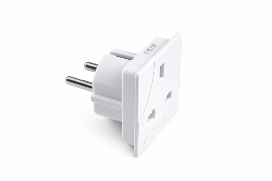 UK Plug to European Mains Adaptor