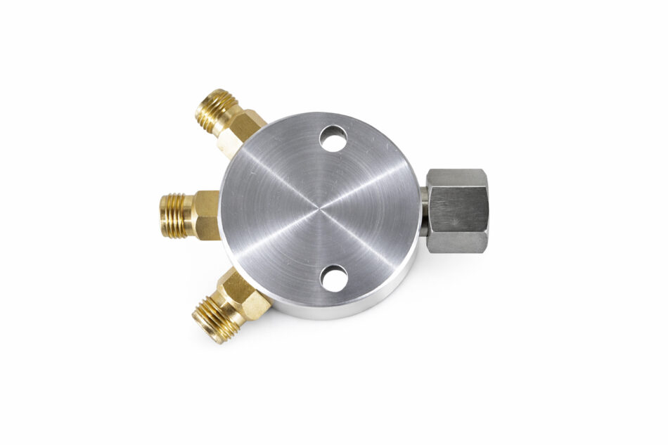 4 Port Manifold - 1/4BPS Female Inlet to 3 x 1/8BSP Male Outlets