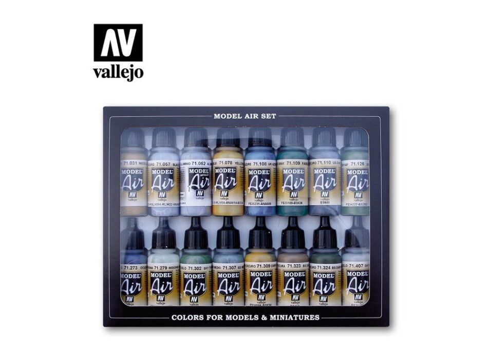Vallejo Model Air Paint Set - WWII British Aircraft Colors RAF & FAA (x16)