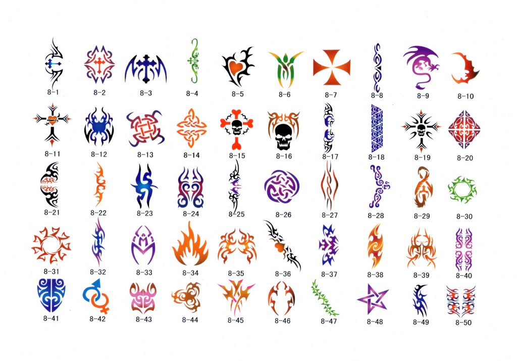 Temporary Tattoo Airbrush Stencil Book 8 (100 Designs) Everything