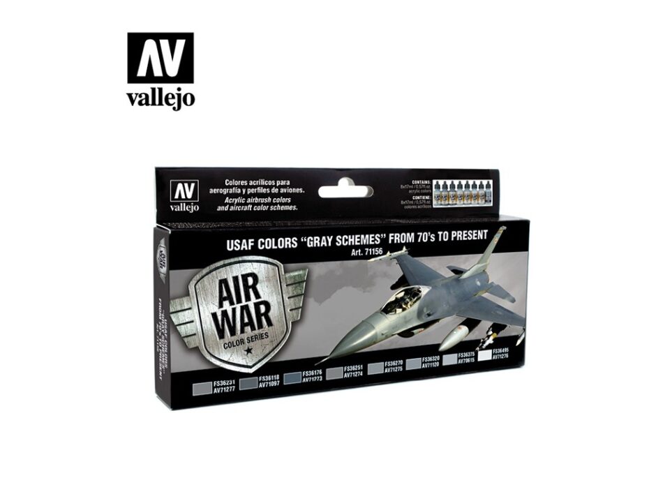 Vallejo Model Air Paint Set - USAF Colours "Grey Schemes" from 70's to Present