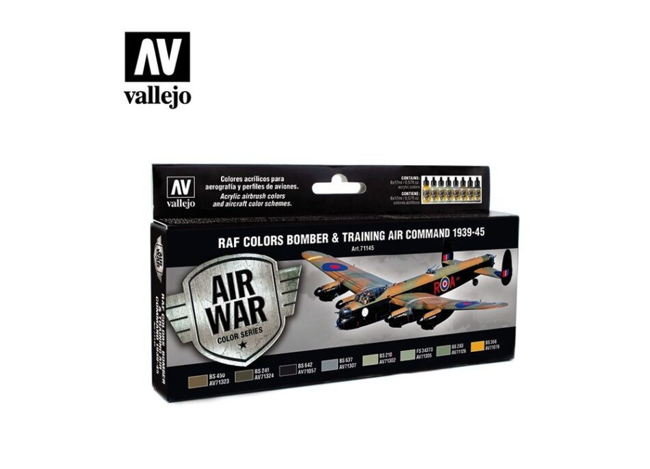 Vallejo Model Air Paint Set - RAF Colors Bomber & Training Air Command 1939-45