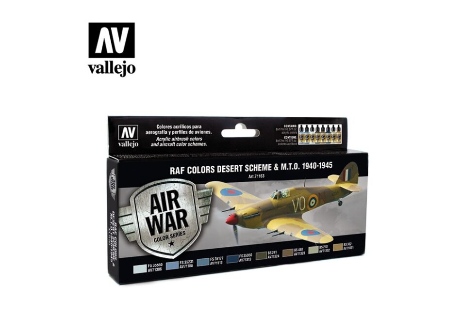 Vallejo Model Air Paint Set - RAF Colors Desert Scheme and M.T.O. 1940-1945