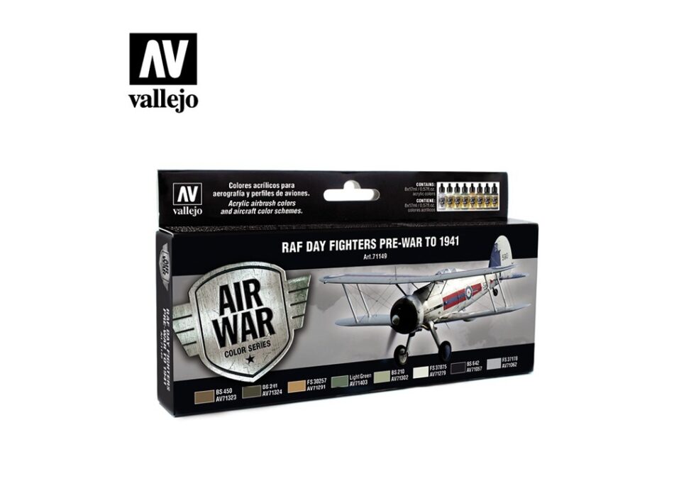 Vallejo Model Air Paint Set - RAF Colors Day Fighters Pre-War to 1941