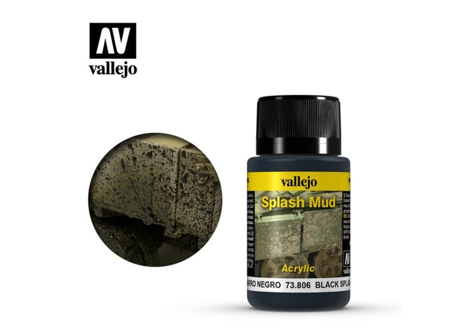 Vallejo Weathering Effects - Black Splash Mud (40ml)