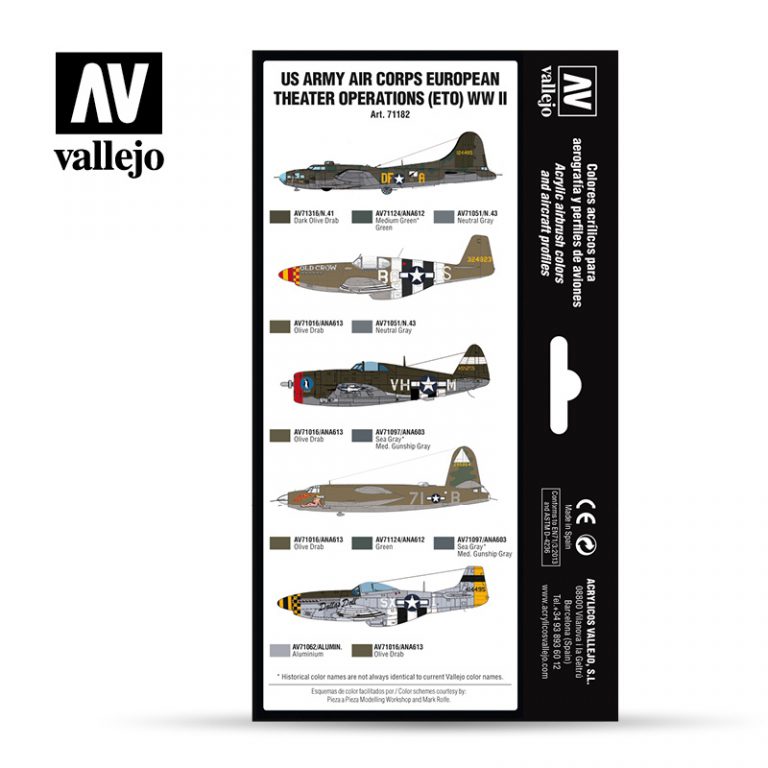 Vallejo Model Air Paint Set US Army Air Corps European Theater