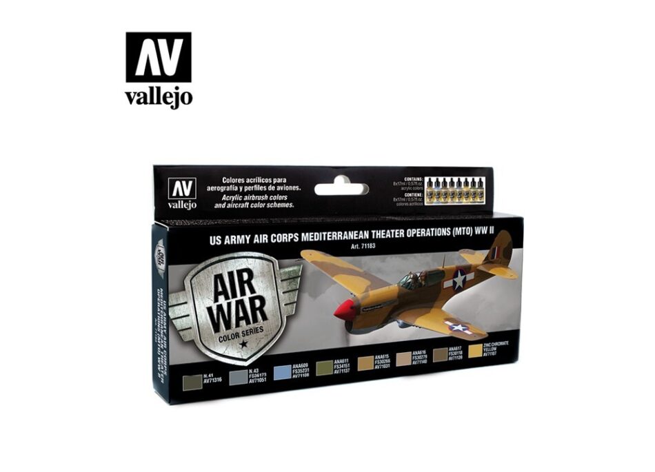 Vallejo Model Air Paint Set - US Army Air Corps Mediterranean Theater Operations (MTO) WWII
