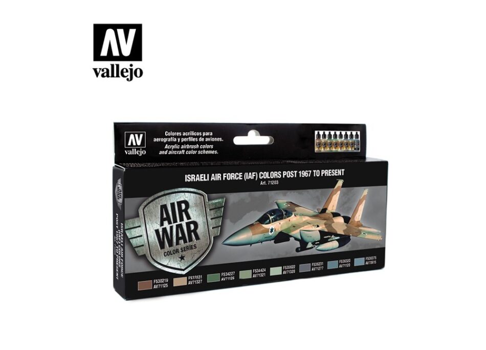 Vallejo Model Air Paint Set - Israeli Air Force (IAF) Colors Post 1967 to Present