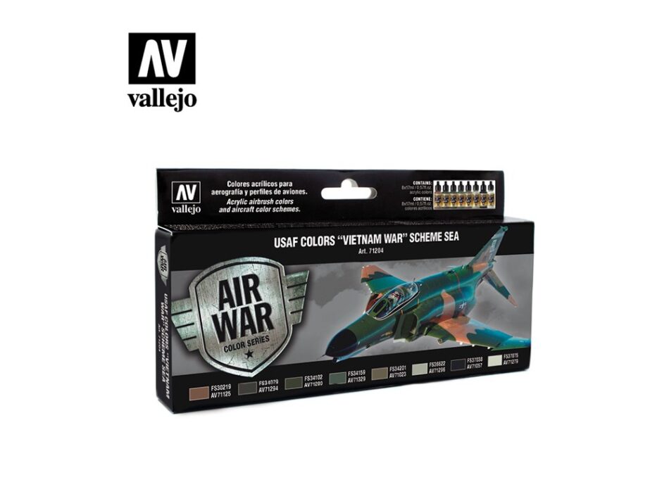 Vallejo Model Air Paint Set - USAF Colors "Vietnam War" Scheme SEA (South East Asia)
