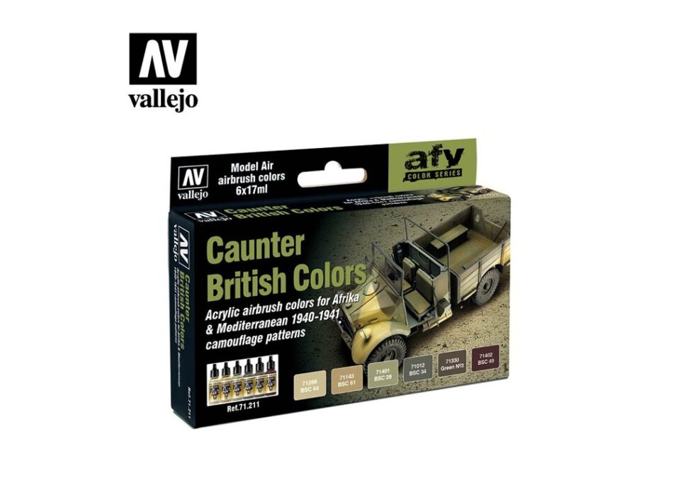 Vallejo Model Air Paint Set - British Caunter Colors