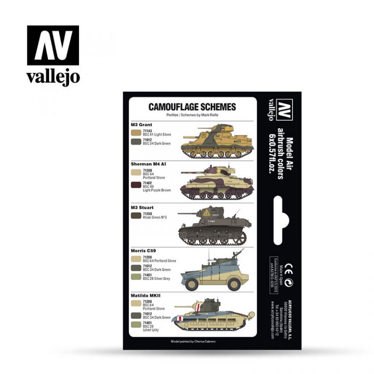 Vallejo Model Air Paint Set British Caunter Colors Everything Airbrush