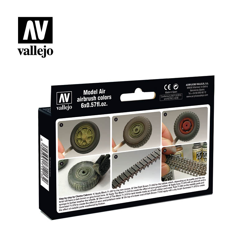 Vallejo Model Air Paint Set - Wheels and Tracks - 71213-5172