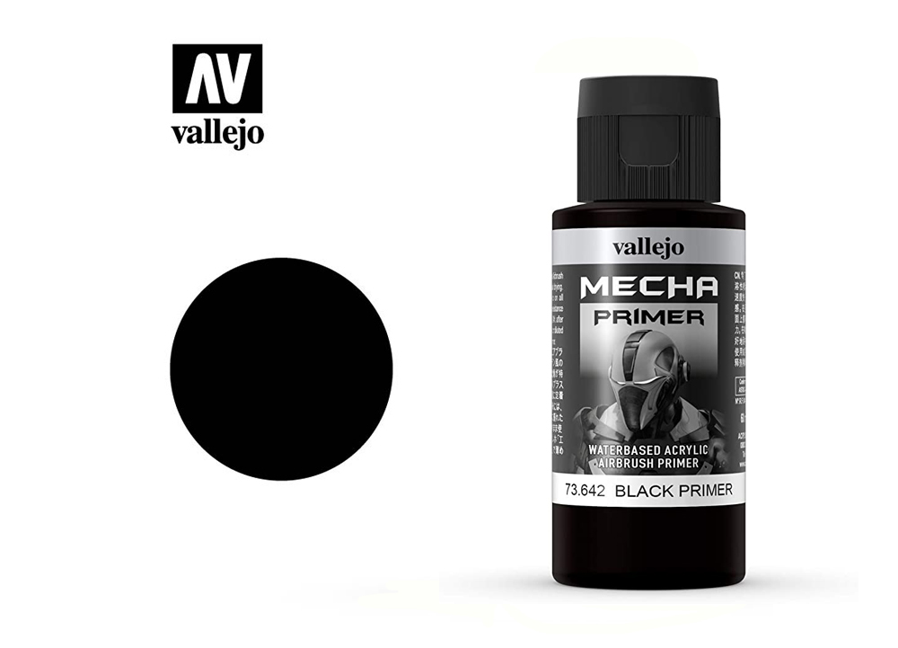 Vallejo краска акриловая "Mecha Color" цвет темный серо-зеленый, 17 мл. Tracker 2 primer Black. Primer Black font.