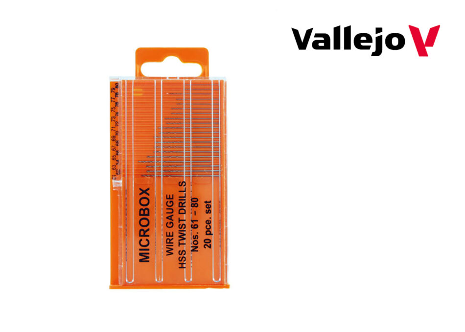 Vallejo Hobby Tools - Microbox Drill Set 61-80mm (Set of 20)