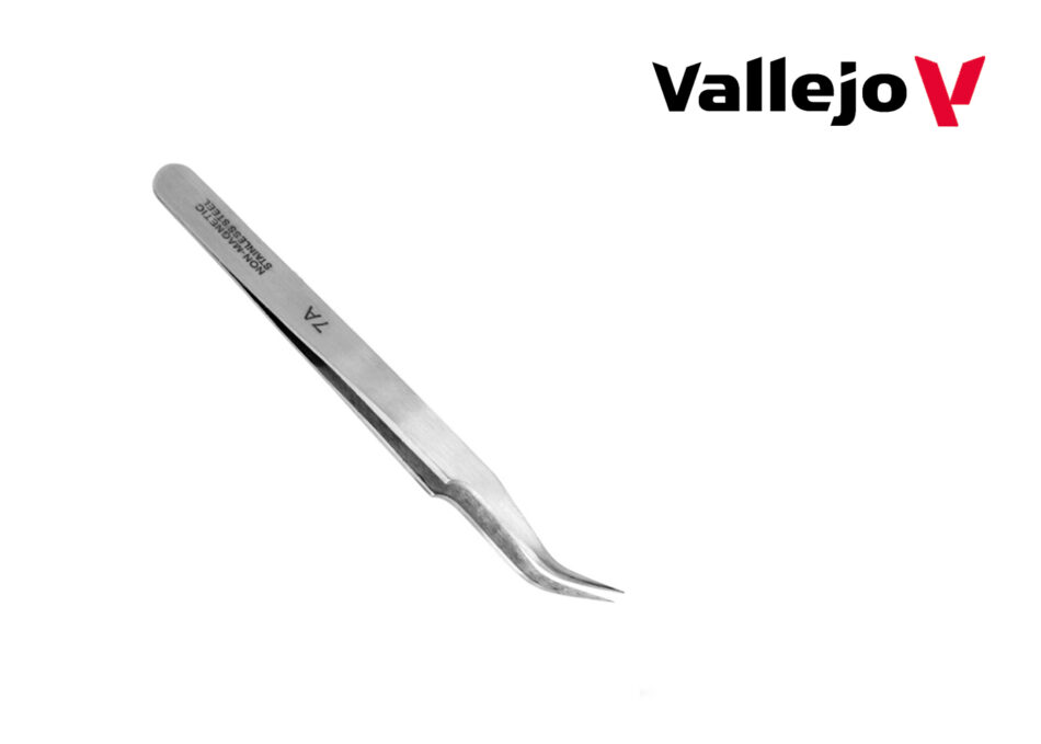 Vallejo Hobby Tools - Extra Fine Curved Tweezers (115mm)