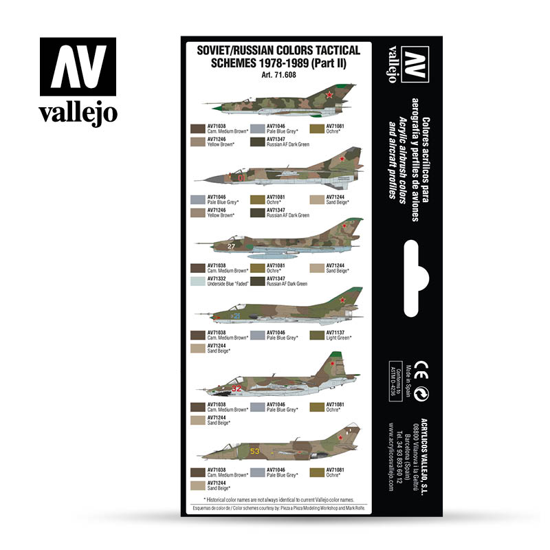 Vallejo Model Air Paint Set - Soviet Tactical Schemes 1978-1989 (Part II) - 71608-5161