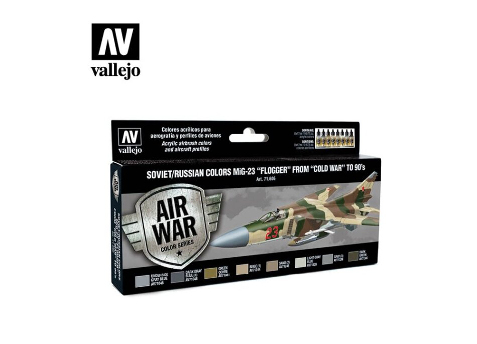 Vallejo Model Air Paint Set - Soviet/Russian Colors MiG-23 "Flogger" from "Cold War" to 90's