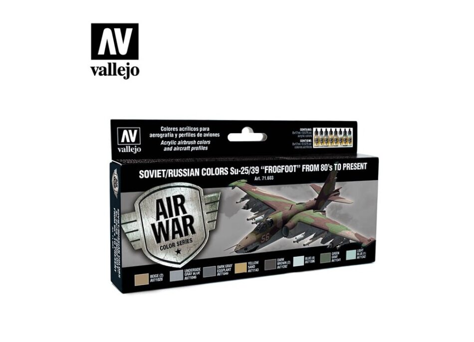Vallejo Model Air Paint Set - Soviet/Russian Colors Su-25/39 "Frogfoot" from 80's to Present