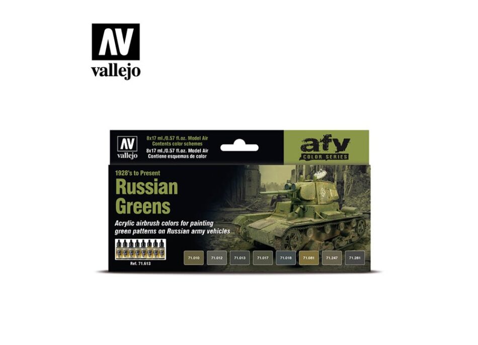 Vallejo Model Air Paint Set - Russian Greens 1928's to Present