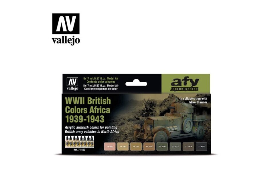 Vallejo Model Air Paint Set - WWII British Colors Africa 1939-1943