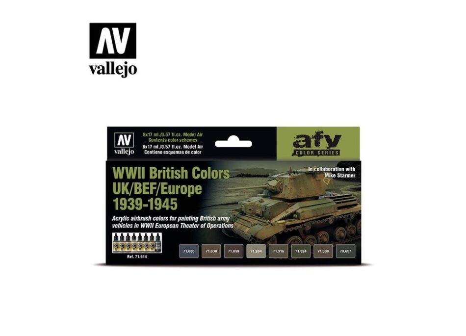 Vallejo Model Air Paint Set - WWII British Colors UK/BEF/Europe 1939-1945
