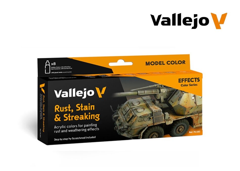 Vallejo Model Color Paint Set - Rust, Stain & Streaking