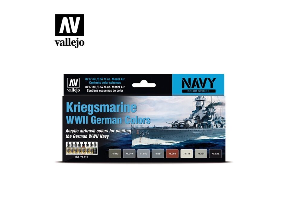 Vallejo Model Air Paint Set - Kriegsmarine WWII German Colors