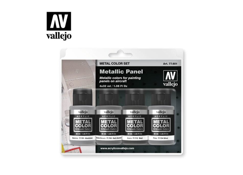 Vallejo Metal Color Paint Set - Metallic Panels (4 x 32ml)