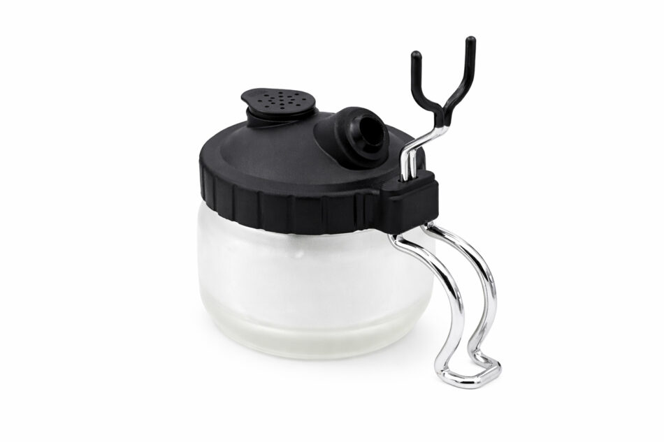 Airbrush Cleaning Pot with Integrated Holder