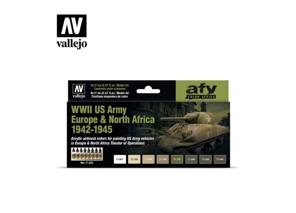 Vallejo Model Air Paint Set - WWII US Army Europe & North Africa 1942-1945