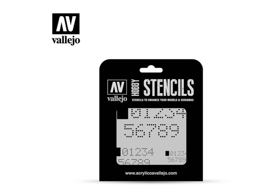 Vallejo Hobby Stencils - Digital Numbers