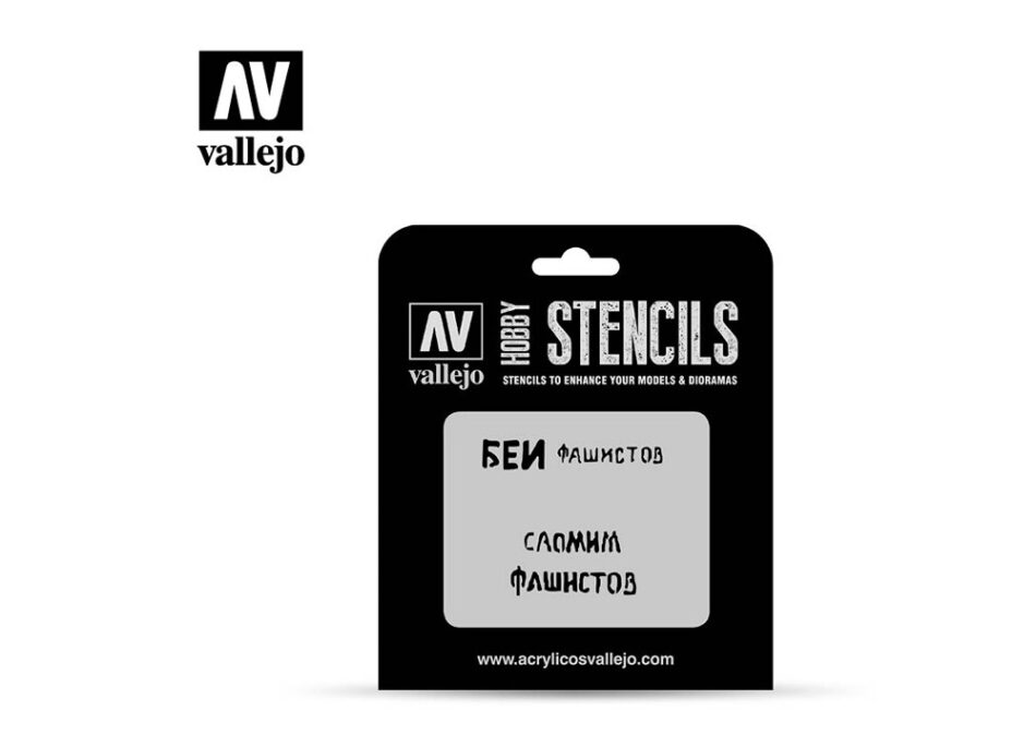 Vallejo Hobby Stencils - Soviet Slogans WWII No 1