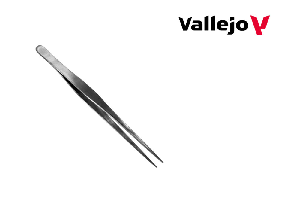 Vallejo Hobby Tools - Straight Tip Stainless Steel Tweezers (175 mm)
